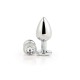 Ασημί Μεταλλική Σφήνα Με Κόσμημα - Dream Toys Gleaming Love Silver Plug Large 9.5cm