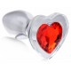 Γυάλινη Πρωκτική Σφήνα Με Διαμαντάκι - Red Heart Glass Anal Plug With Gem Small 7.1cm