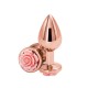 Χάλκινη Μεταλλική Σφήνα Ροζ Τριαντάφυλλο - Rose Buttplug Pink Medium