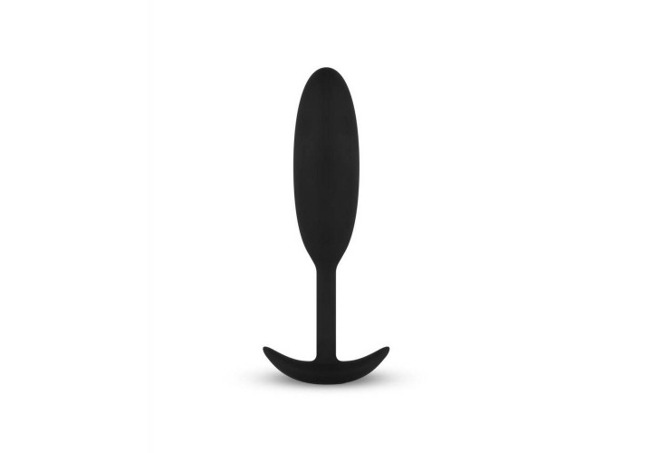 Μαύρη Μικρή Σφήνα Σιλικόνης Με Βαρίδιο - Easytoys Heavy Fulfiller Weighted Butt Plug Small Black 9.3cm