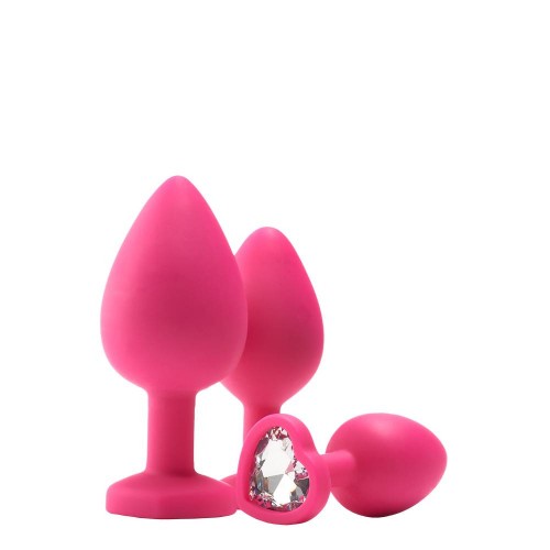 Σετ Ροζ Πρωκτικές Σφήνες Με Κόσμημα - Dream Toys Flirts Anal Training Kit Gem Stone Pink