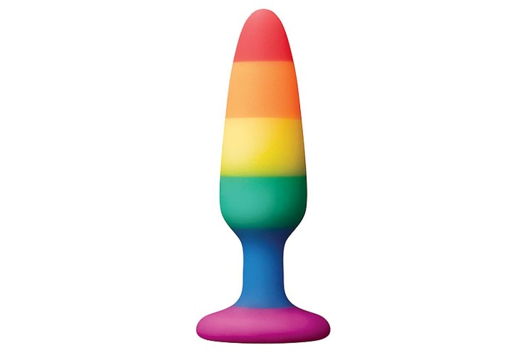 Pride Σφήνα Σιλικόνης - Colourful Love Rainbow Anal Plug Small
