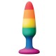 Pride Σφήνα Σιλικόνης - Colourful Love Rainbow Anal Plug Small