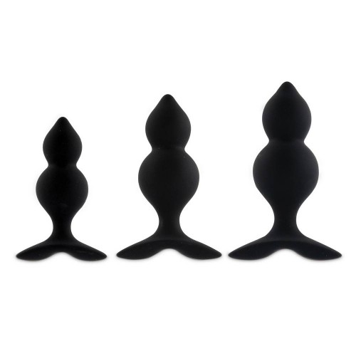 Σετ Πρωκτικές Σφήνες Σιλικόνης - Feelztoys Bibi Twin Butt Plug Set 3 Pieces Black