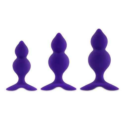 Σετ Πρωκτικές Σφήνες Σιλικόνης - Feelztoys Bibi Twin Butt Plug Set 3 Pieces Purple