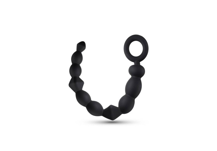 Μαύρες Πρωκτικές Μπίλιες Σιλικόνης - Blush Anal Adventures Platinum Silicone Beginner Anal Beads Black 24.7cm