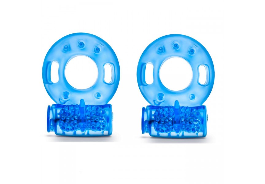 Δονούμενα Δαχτυλίδια Πέους - Stay Hard Vibrating Cock Rings 2 Pack Blue