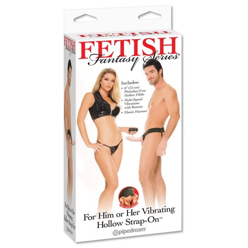 Ζώνη Με Δονούμενο Κούφιο Ομοίωμα - Vibrating Hollow Strap On Flesh 15cm