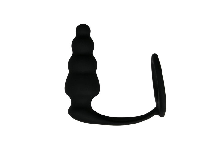 Δαχτυλίδι Πέους Με Πρωκτική Σφήνα - Cock Ring With Ribbed Anal Plug