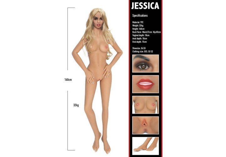 Κούκλα Σιλικόνης Ρεαλιστικού Μεγέθους - Banger Babe Jessica 160cm