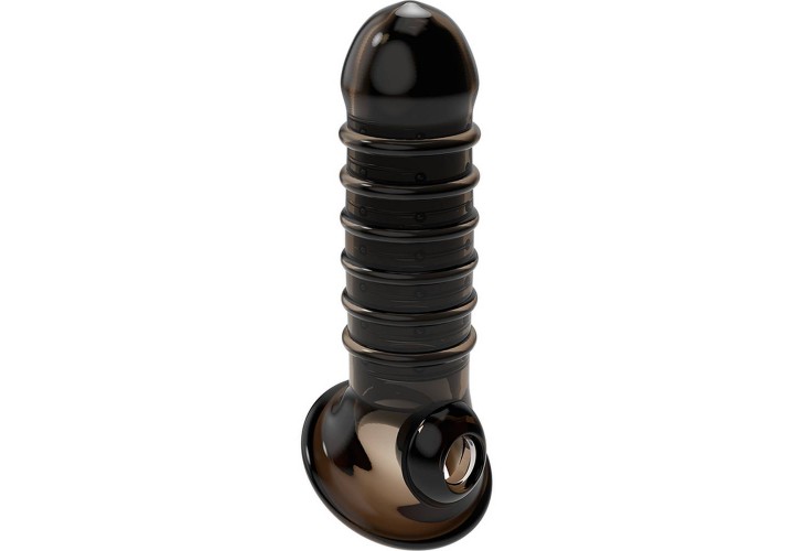 Μαύρο Κάλυμμα Επέκτασης Πέους Με Ραβδώσεις - Virilxl Penis Extender Extra Comfort Sleeve V15 Black