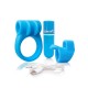 Δαχτυλίδι Πέους & Δονητής Δαχτύλου 10 Ταχυτήτων - The Screaming O Charged Combo Kit Blue