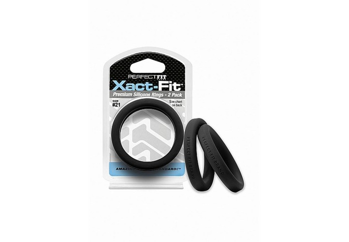 Σετ Δαχτυλίδια Πέους Σιλικόνης - #21 Xact Fit Cockring 2 Pack Black