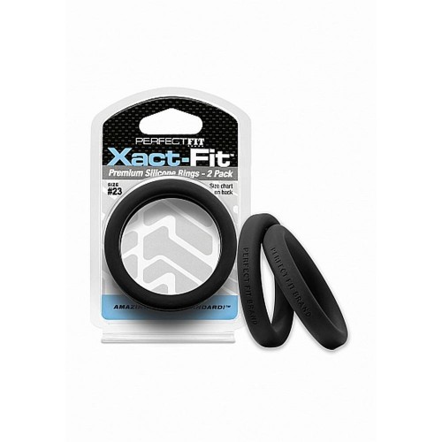 Σετ Δαχτυλίδια Πέους Σιλικόνης - #23 Xact Fit Cockring 2 Pack Black