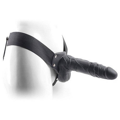 Μαύρο Κούφιο Ομοίωμα Πέους Με Ζώνη - Real Rapture Strap On Real Black Feeling 20.5cm