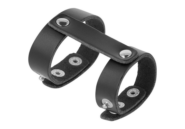 Δερμάτινο Ρυθμιζόμενο Δαχτυλίδι Πέους & Όρχεων - Darkness Adjustable Leather Penis & Testicles Ring