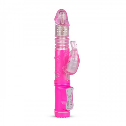 Ροζ Δονητής Rabbit Με Κίνηση Πάνω Κάτω - EasyToys Thrusting Rabbit Vibrator Pink 25cm