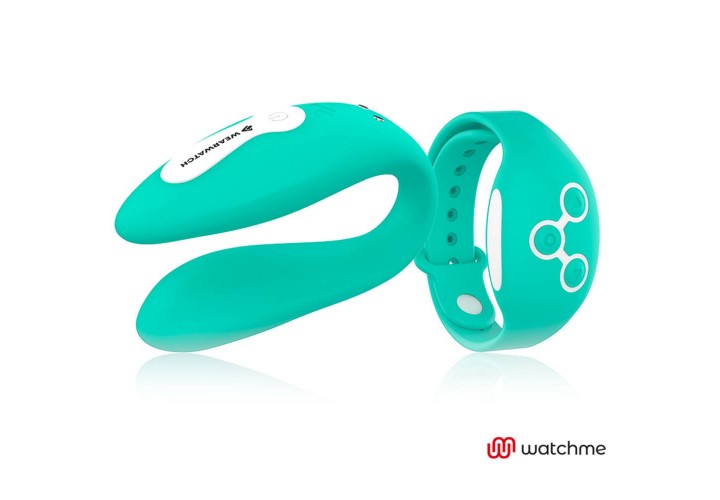 Ασύρματος Δονητής Ζευγαριών Σιλικόνης 7 Ταχυτήτων - Wearwatch Dual Pleasure Wireless Techology Watchme Light Green