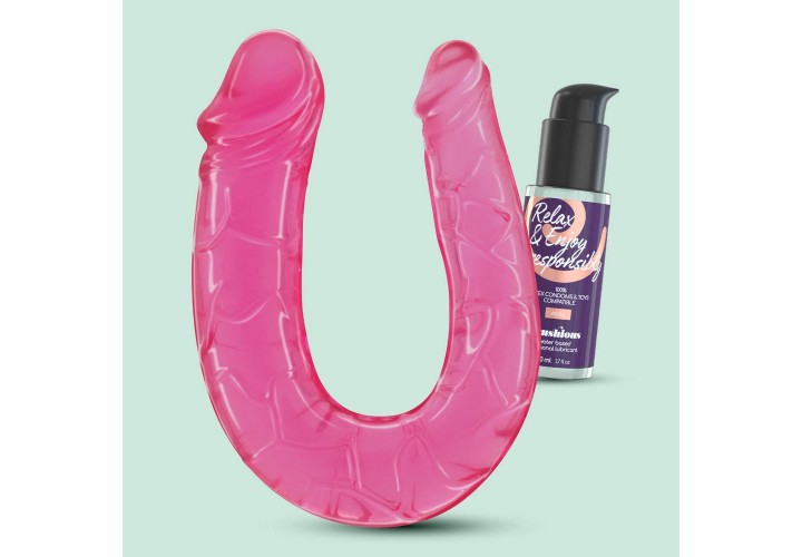 Ροζ Διπλό Ομοίωμα Πέους & Πρωκτικό Λιπαντικό - Crushious Deep Diver Double Dildo With Anal Lubricant Pink 27cm