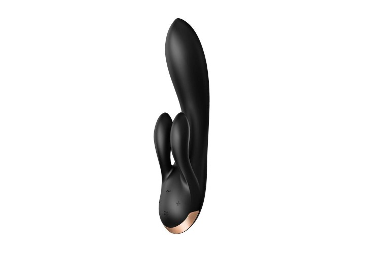 Μαύρος Δονητής Rabbit Με Εφαρμογή Κινητού - Satisfyer Double Flex Vibrator App Black 20cm