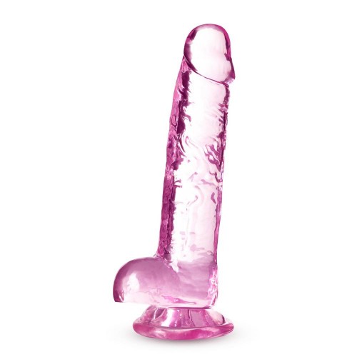 Ροζ Ρεαλιστικό Ομοίωμα Με Βεντούζα - Naturally Yours Crystalline Dildo Rose 17.5cm