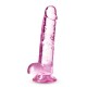 Ροζ Ρεαλιστικό Ομοίωμα Με Βεντούζα - Naturally Yours Crystalline Dildo Rose 17.5cm