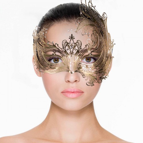Βενετσιάνικη Μεταλλική Μάσκα - Metal Mask Asymmetrical Gold