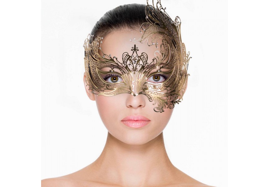 Βενετσιάνικη Μεταλλική Μάσκα - Metal Mask Asymmetrical Gold
