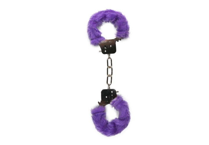 Μωβ Γούνινες Χειροπέδες - Furry Handcuffs Purple