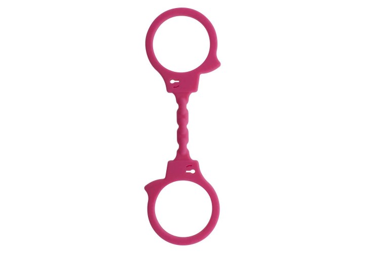 Ροζ Ελαστικές Χειροπέδες Σιλικόνης - Stretchy Fun Cuffs Pink