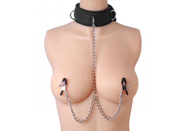 Κολάρο Με Κλιπς Θηλών - Submission Collar And Nipple Clamp Union