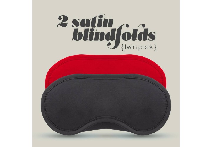 Σετ 2 Σατέν Μάσκες Ματιών - Crushious 2 Satin Blindfolds Black & Red