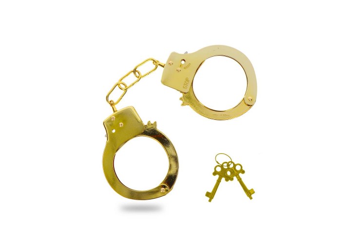 Χρυσές Μεταλλικές Χειροπέδες - Metal Handcuffs Gold