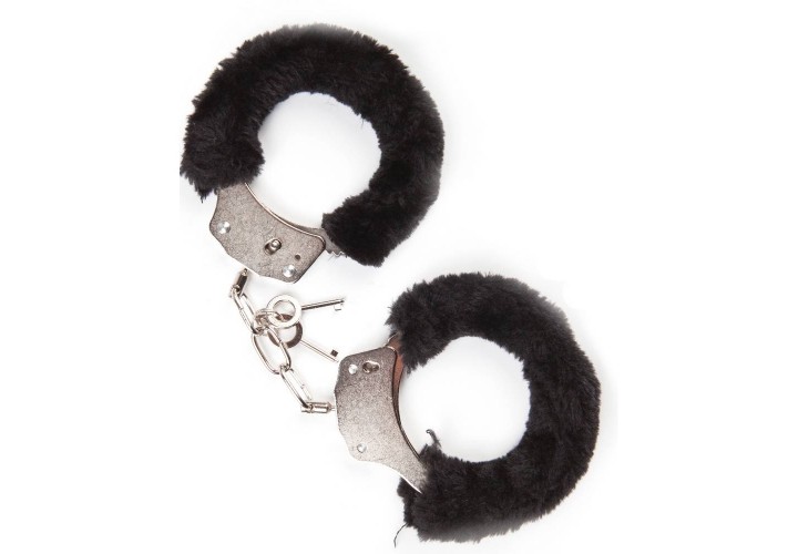 Μεταλλικές Χειροπέδες Με Μαύρο Γουνάκι - Mai No.38 Metal Furry Handcuffs Black
