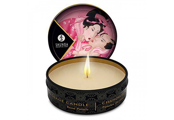 Κερί Μασάζ Με Άρωμα Τριαντάφυλλο - Shunga Erotic Art Massage Candle Rose Petals/Aphrodisia 30ml