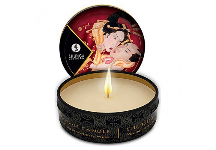Shunga Erotic Art Massage Candle Sparkling Strawberry/Romance 30ml