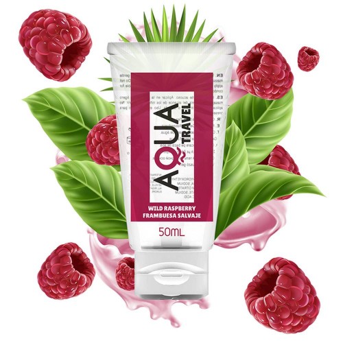 Aqua Travel Wild Rasberry Flavour Waterbased Lubricant 50ml