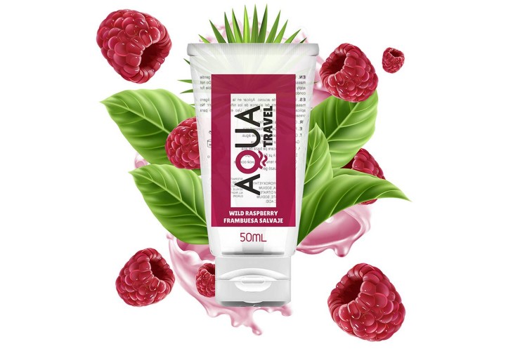 Aqua Travel Wild Rasberry Flavour Waterbased Lubricant 50ml