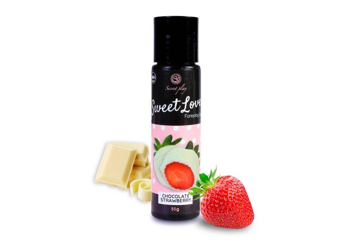 Λιπαντικό Με Γεύση Φράουλα & Λευκή Σοκολάτα - Secret Play Sweet Love Foreplay Gel Strawberry & White Chocolate 60ml