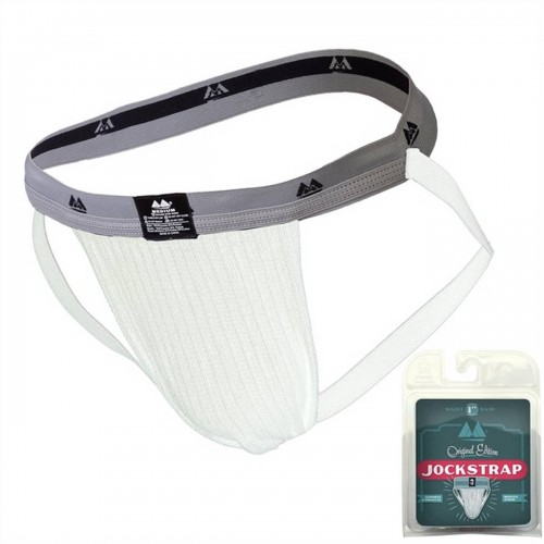 Λευκό/Γκρι Ανδρικό Σπασουάρ - Meyer Sports Original Jock Strap Collection 1 Inch White/Grey