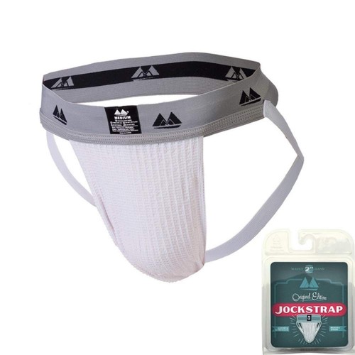 Λευκό/Γκρι Ανδρικό Σπασουάρ - Meyer Sports Original Jock Strap Collection 2 Inch White/Grey