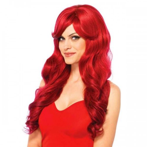 Μακριά Κόκκινη Περούκα Με Μπούκλες - Leg Avenue Long Wavy Wig Red