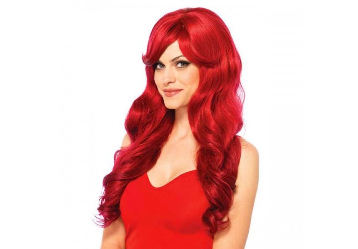 Μακριά Κόκκινη Περούκα Με Μπούκλες - Leg Avenue Long Wavy Wig Red