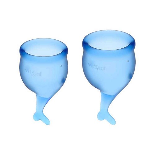Εμμηνορροϊκά Κύπελλα Περιόδου Σιλικόνης - Satisfyer Feel Secure Menstrual Cup Set Dark Blue