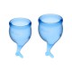 Εμμηνορροϊκά Κύπελλα Περιόδου Σιλικόνης - Satisfyer Feel Secure Menstrual Cup Set Dark Blue
