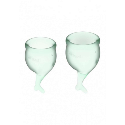 Satisfyer Feel Secure Menstrual Cup Set Light Green