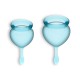 Εμμηνορροϊκά Κύπελλα Περιόδου Σιλικόνης - Satisfyer Feel Good Menstrual Cup Set Light Blue