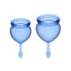 Εμμηνορροϊκά Κύπελλα Περιόδου Σιλικόνης - Satisfyer Feel Good Menstrual Cup Set Dark Blue