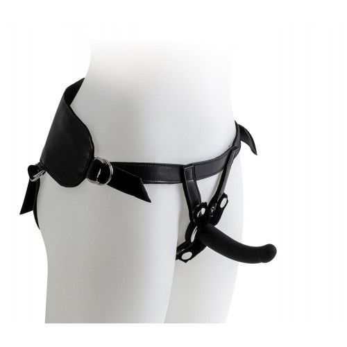 Μαύρο Ομοίωμα Σιλικόνης Με Ζώνη & Κρίκους - Virgite Universal Harness With Dildo Black 12cm