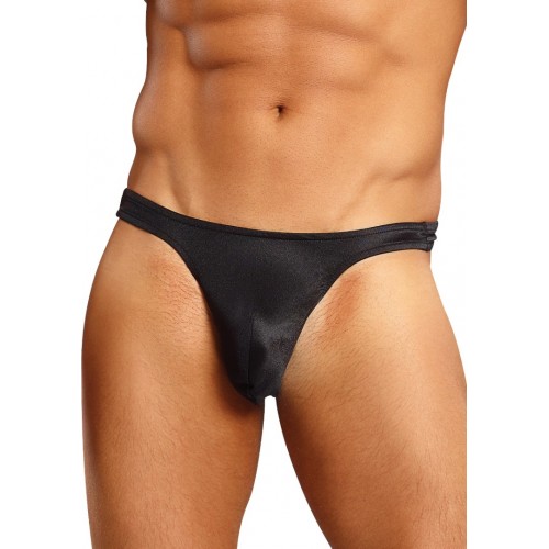 Male Power Satin Bong Thong Black